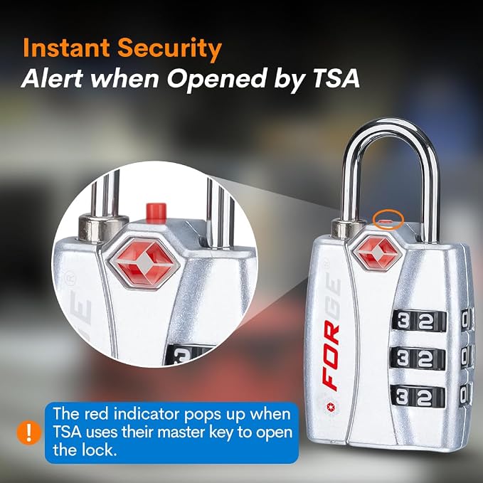 Forge Luggage Locks TSA Approved 4 Pack 4 Colors, Small Combination Lock - Image 3