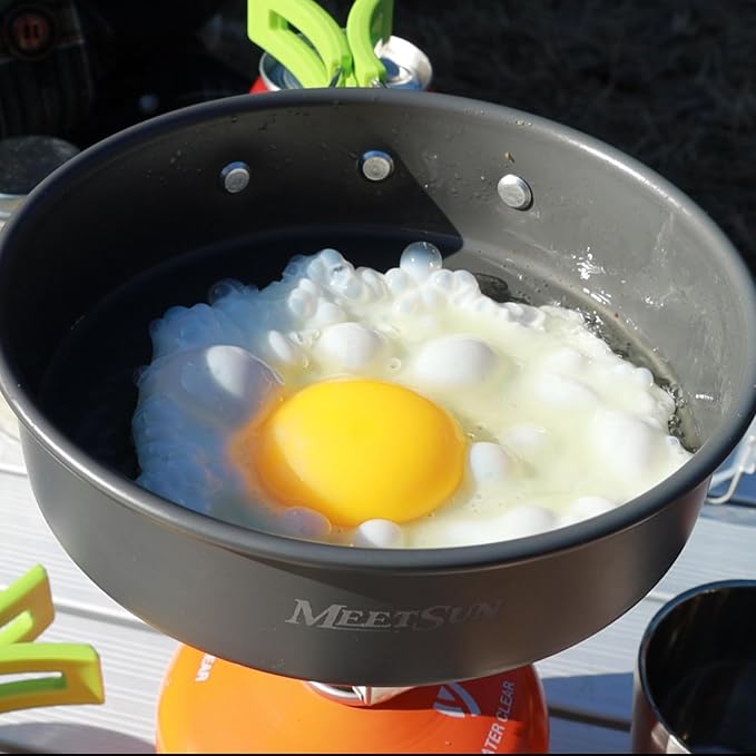 MEETSUN Lightweight Backpacking Cookware Set, Aluminum Camp Cooking Set - Image 7