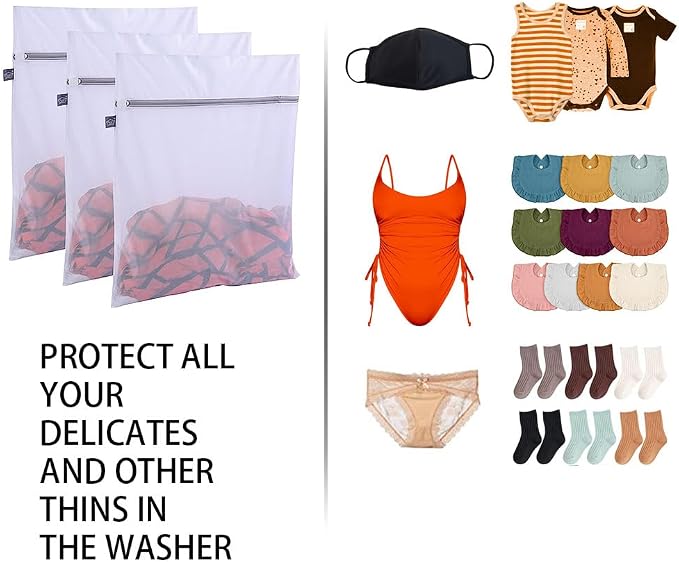 Kimmama Laundry Bag Mesh Wash Bags, Washing Machine Wash Bag, Net Washer Sack - Image 5