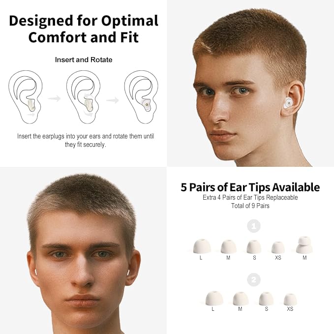 Ear Plugs for Sleeping Reusable Earplugs for Concerts Noise Cancelling Soft - Image 2