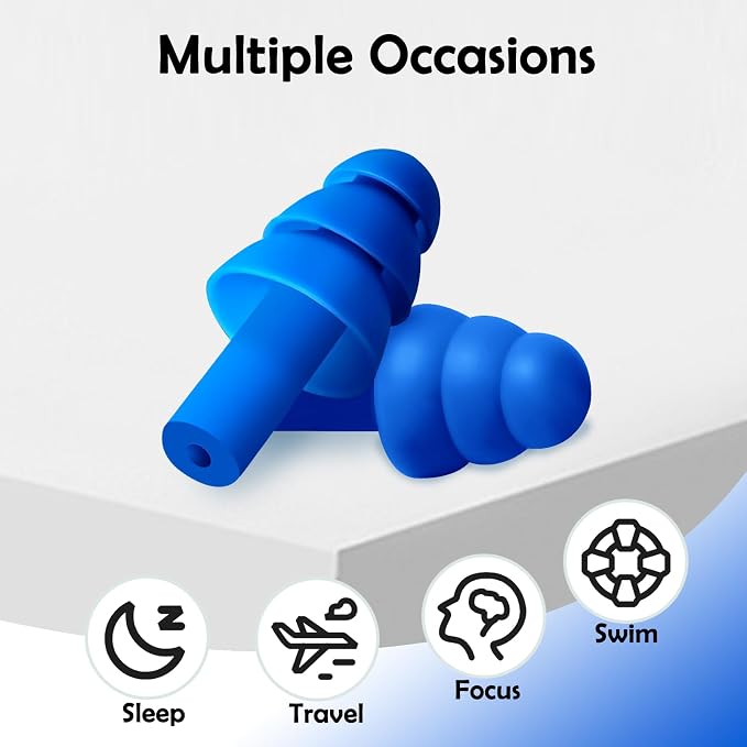 20 Pairs Ear Plugs for Sleeping Noise Cancelling, Reusable Silicone Sound - Image 2