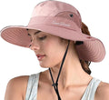 ZOORON Women's Ponytail Safari Sun Hat, Wide Brim UV Protection Outdoor Bucket by ZOORON