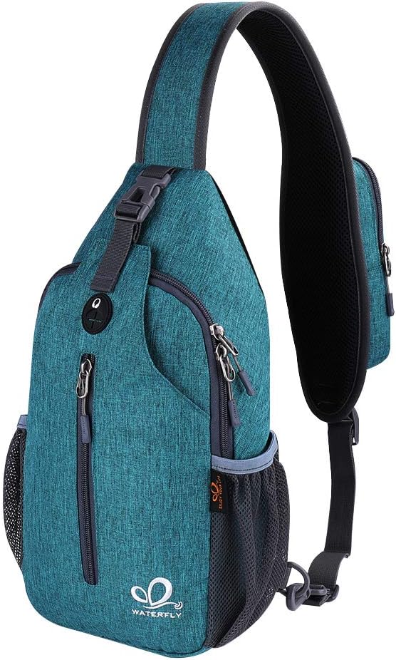 WATERFLY Crossbody Sling Backpack Sling Bag Travel Hiking Chest Bag Daypack by Waterfly