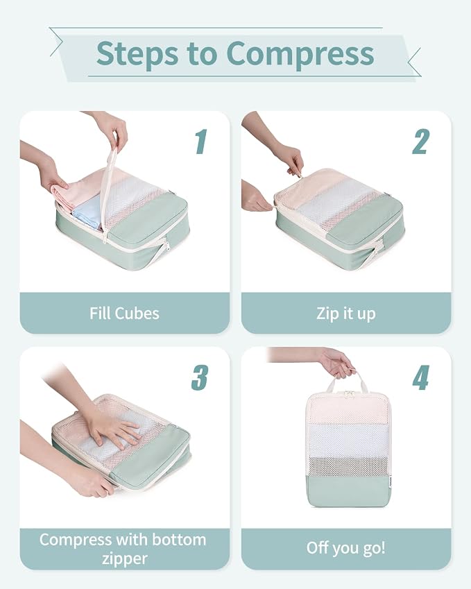 Narwey 6 Set Compression Packing Cubes - Image 5