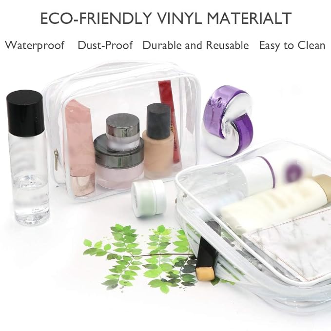 APREUTY Clear Makeup Bags, TSA Approved 6Pcs Cosmetic Makeup Bags Set Clear PVC - Image 3