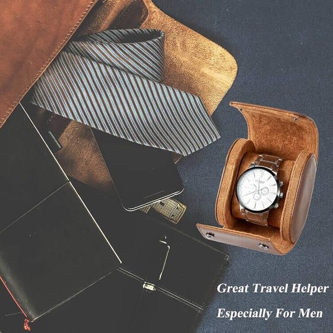 MR.OKAY Single Watch Travel Case-Classic Leather Watch Case - Image 8