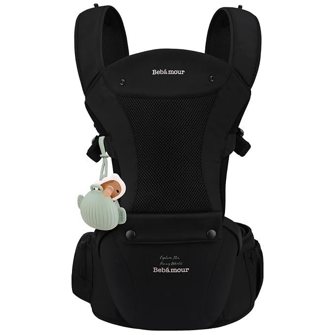 Bebamour Baby Carrier with Hip Seat, All-Position Breathable Mesh Hip Seat & by Bebamour