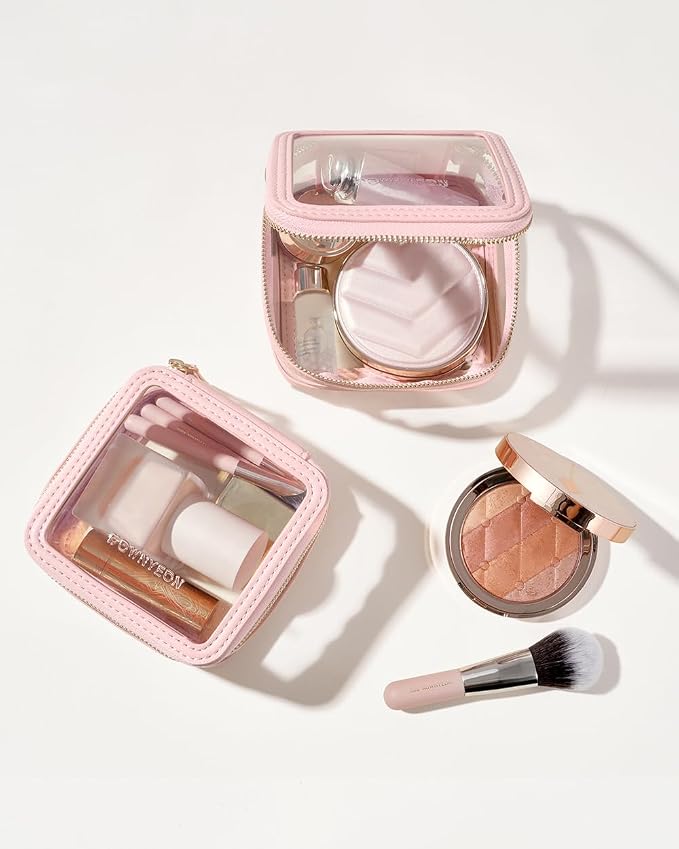 ROWNYEON Clear Makeup Case Toiletry Bag Multipurpose Travel Makeup Train Case - Image 2