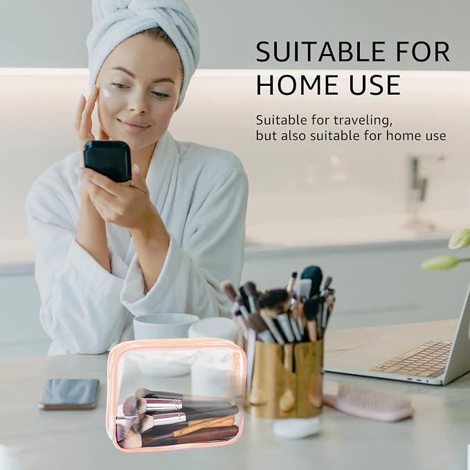 5Pcs Crystal Clear PVC Travel Toiletry Bag Kit - Image 2