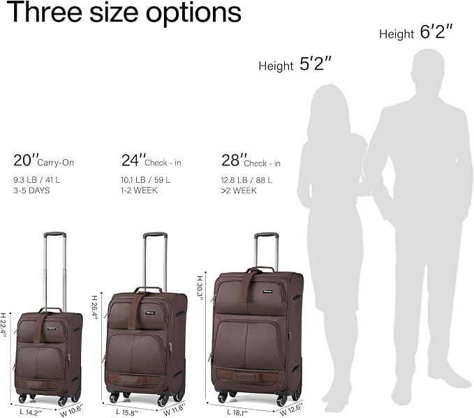 Hanke 20 Inch Softside Expandable Carry On Luggage - Image 3