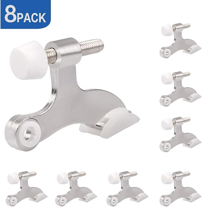 HOMOTEK 8 Pack Hinge Pin Satin Nickel Door Stopper, Adjustable Deluxe Heavy - Image 7