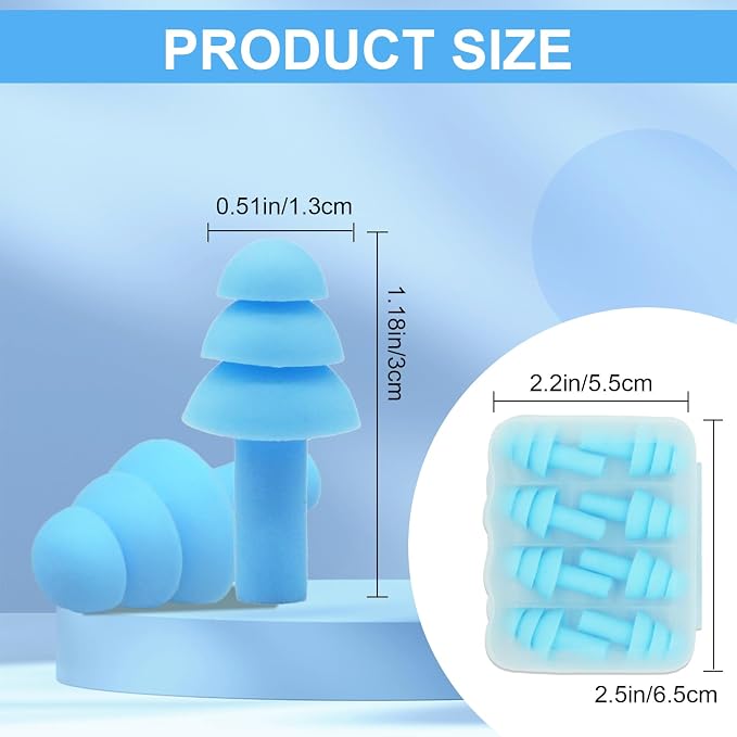 Ear Plugs for Sleeping, 12 Pair Earplugs Noise Canceling Soft Silicone Ear Plug - Image 2