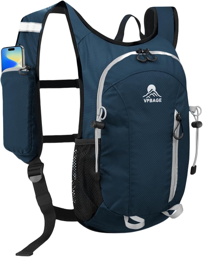 Small Hiking Backpack with Front Phone Holder, Packable Back pack with Chest by VPBAGE