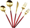Gugrida 5-Piece 18/10 Stainless Steel Matte Gold Silverware Set, Kitchen by Gugrida