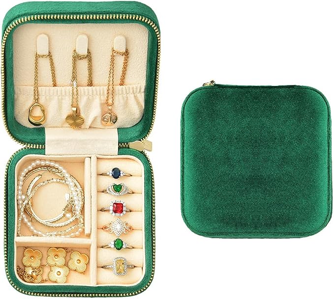 TAIMY Plush Velvet Travel Jewelry Box, Small Travel Jewelry Case, Portable Mini by TAIMY