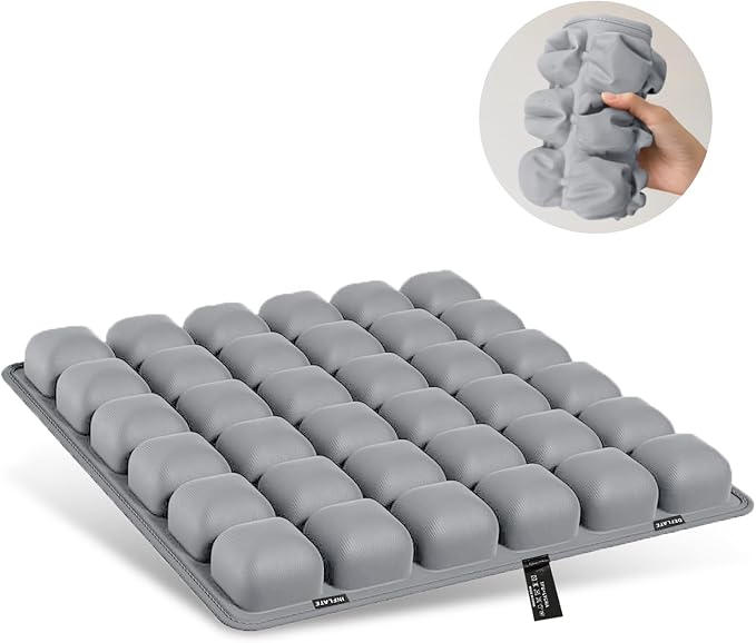 Grey Travel Seat Cushion – Portable Inflatable 3D Air Cell Seat Cushion - Image 8