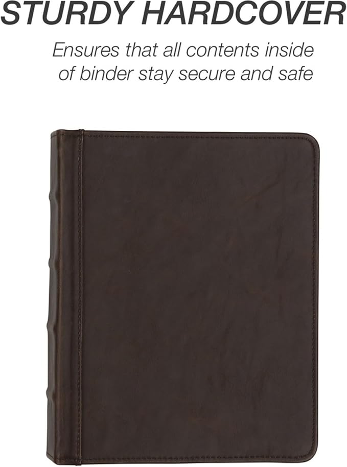 Samsill Vintage Leather Mini 3 Ring Binder 1 Inch Round Ring, 5.5 x 8.5 Inch - Image 5
