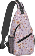 SUPLUCHOM Sling Bag Mushrooms Vintage Botanical Hiking Daypack Crossbody by SUPLUCHOM