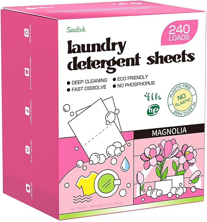 Soulink Magnolia Laundry Detergent Sheets 240 Loads by Soulink