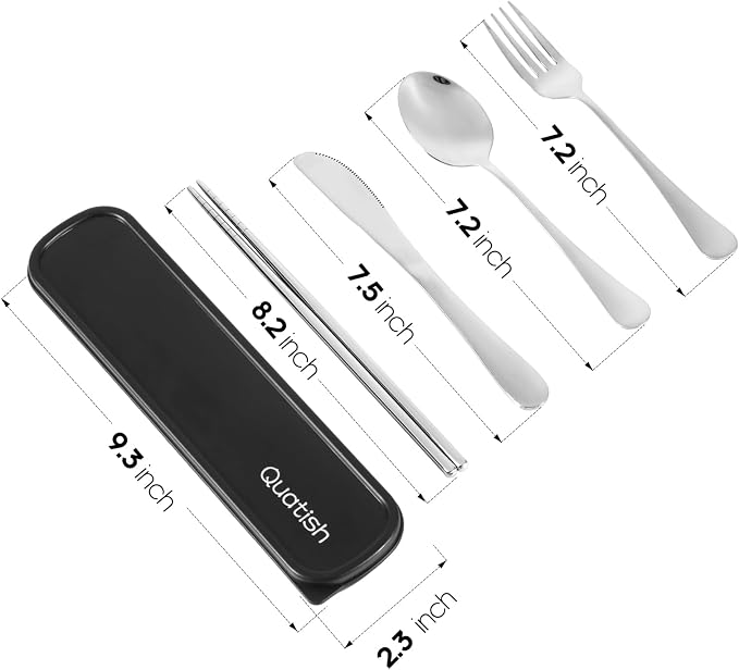 Travel Utensils with Case, Quatish Portable Silverware Set - Image 7