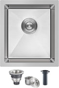 15 inch Undermount Bar Sink, Stainless Steel Handmade Single Bowl Kitchen Sink by DROPINKITCHENSINK