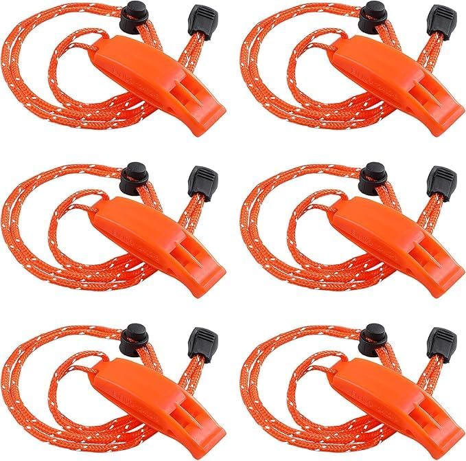JULBEAR 6PCS Safety Survival Whistles by JULBEAR