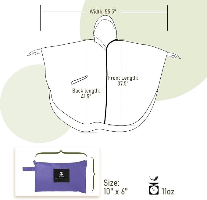 SaphiRose Unisex Rain Poncho Raincoat Hooded - Image 7