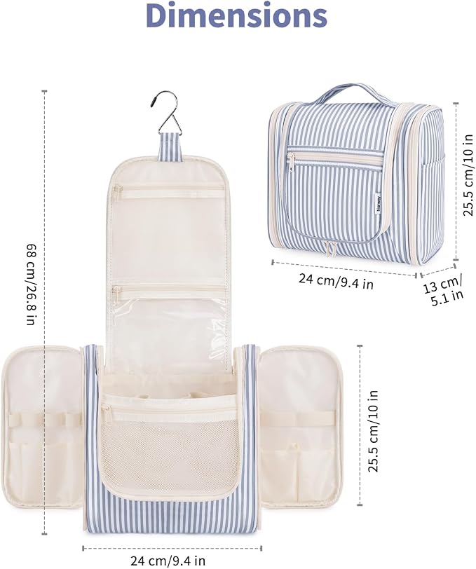 Narwey Striped Hanging Travel Toiletry Bag - Image 5