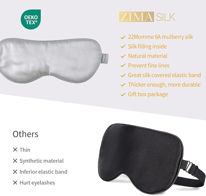 ZIMASILK Adjustable 100% 22 Momme Mulberry Silk Sleep Mask - Image 6