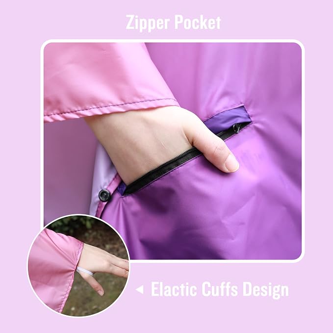 SaphiRose Rain Poncho Jacket Coat Hooded - Image 5