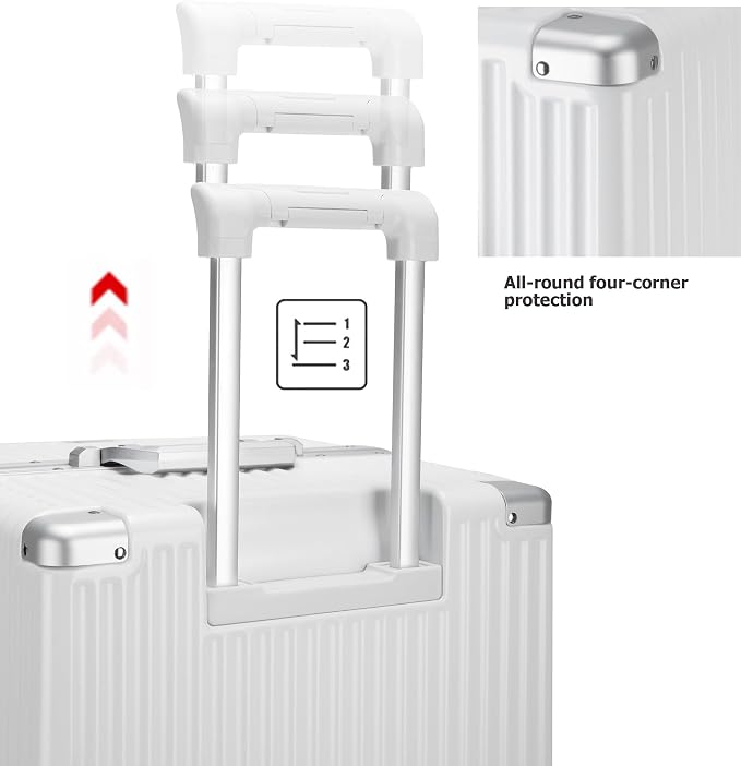 feilario 26in Super Large Captain Aluminum Frame Hardside Spinner Wheels Luggage - Image 6