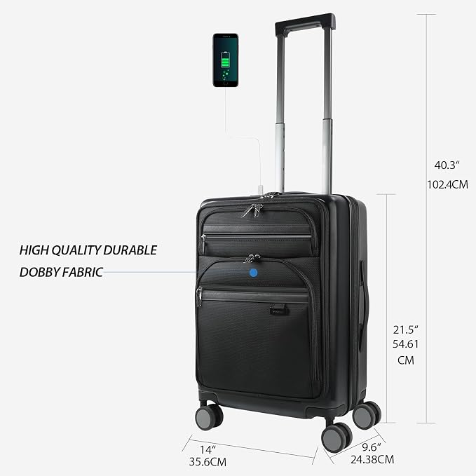 KROSER Hardside Expandable Carry On Luggage 22x14x9 Airline Approved - Image 2