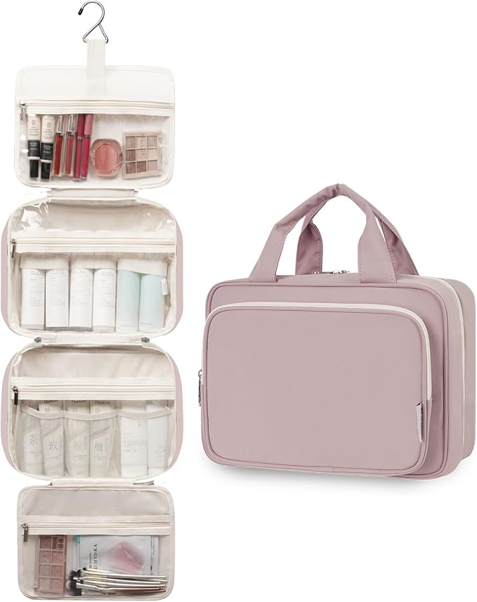 Travel Toiletry Bag for Women Large Hanging Makeup Bag Organizer Toiletries Bag - Image 4