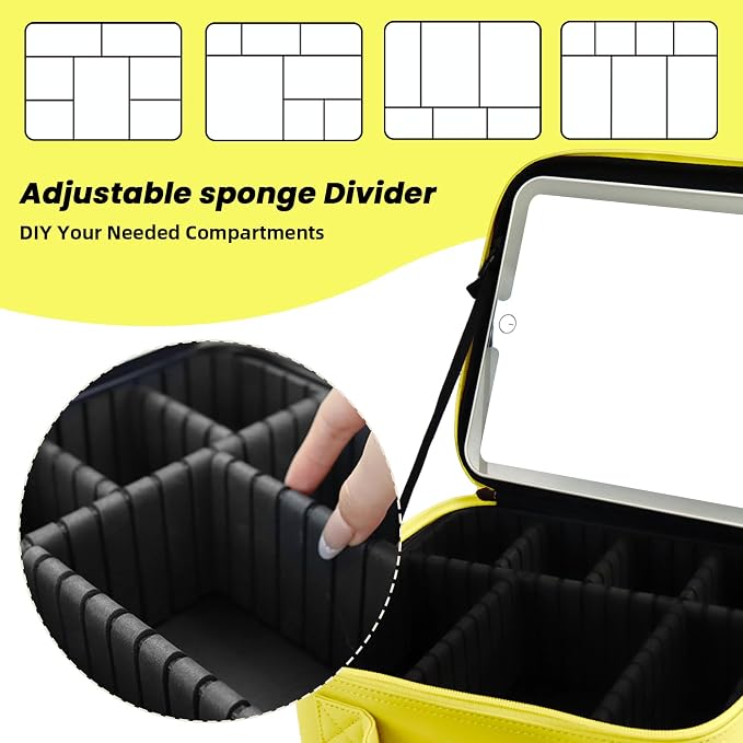 Travel Makeup Bag with LED Mirror and Light Travel Makeup Case Cosmetic - Image 4