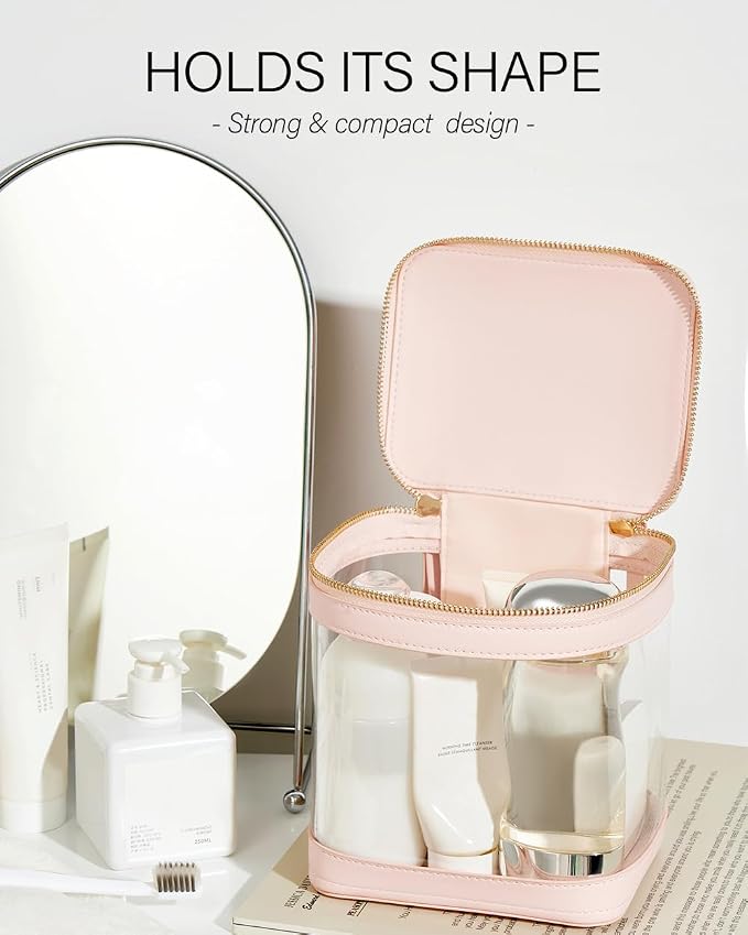 ROWNYEON Clear Makeup Case Toiletry Bag Multipurpose Travel Makeup Train Case - Image 3