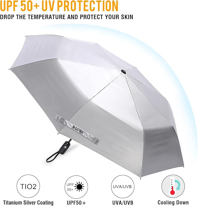 G4Free UPF 50+ UV Protection Large Travel Umbrella 42/46 Inch Auto Open Close - Image 2