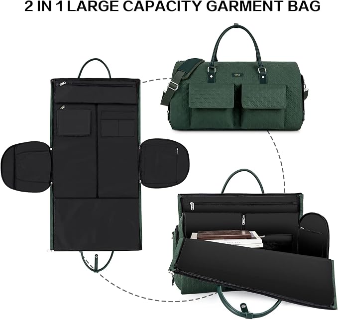 Garment Bag for Travel With Toiletry Bag Convertible Carry On Weekender Bag - Image 4