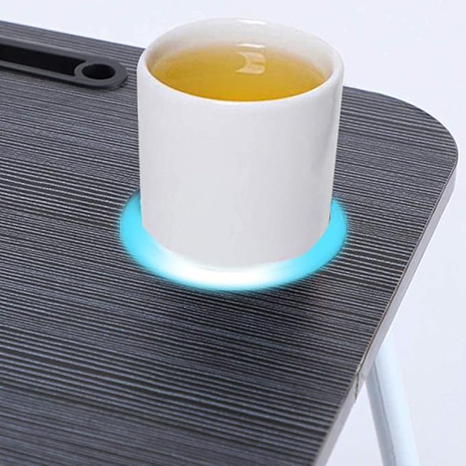Home Office Lap Desk with Storage Drawer, Cup and Phone Holder, Laptop Bed Tray - Image 5