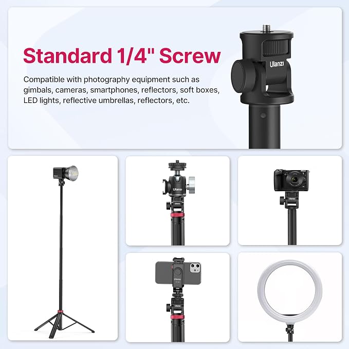 VIJIM MT-79 Extendable Photography Light Stand, 360° Ball Head Camera Phone - Image 4