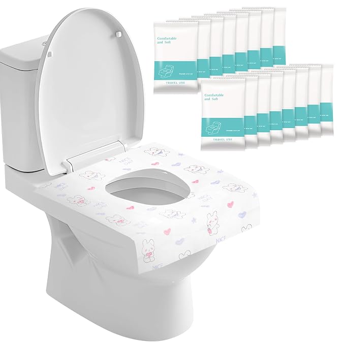 100 Packs Toddler Toilet Seat Covers Disposable, Disposable Toilet Seat Covers by Krijuess
