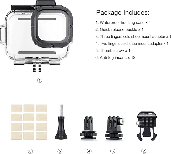 SOONSUN Waterproof Case for GoPro Hero 13 12 11 10 9 Black, 196FT/60M - Image 7