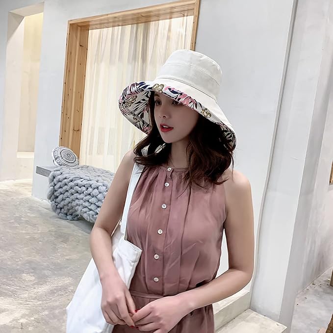 Women Wide Brim Sun Hats Metal Wired Edge Summer UV Protection Beach Fishing Hat - Image 4