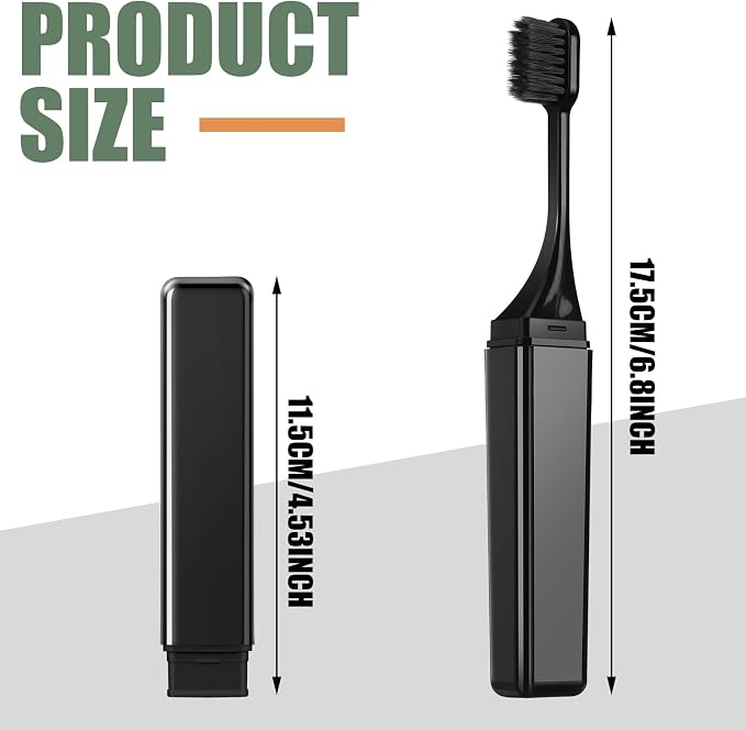 Patelai 2 Pieces Travel Toothbrush Set, Soft Bristle Mini Foldable Tooth Brush - Image 2