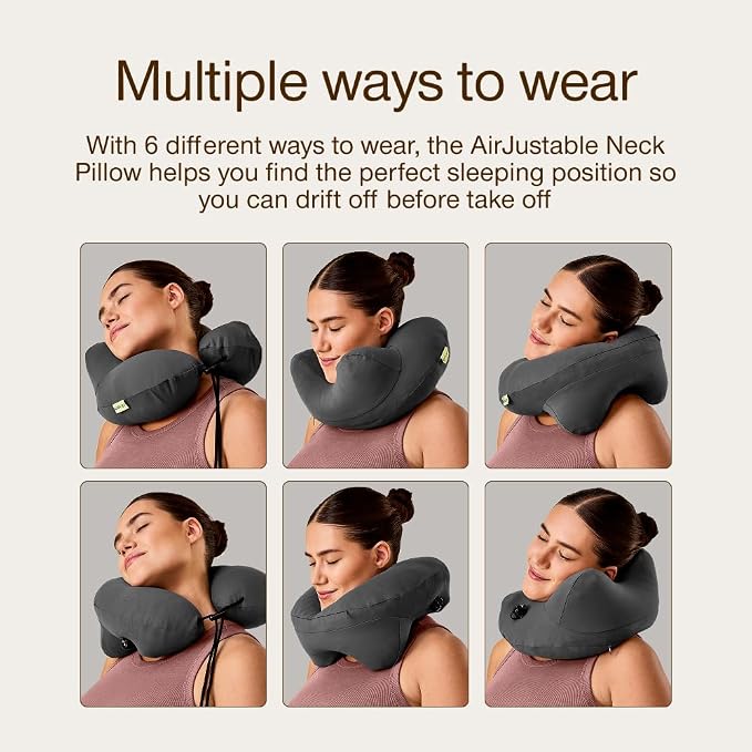 Coop Home Goods AirJustable Travel Neck Pillow, Inflatable, Adjustable Support - Image 6