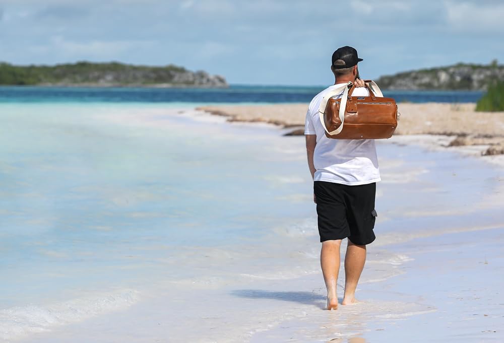 Handmade Leather Duffel Bag Luxury Duffle Bag Leather weekender Backpack - Image 8