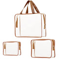 3Pcs Crystal Clear PVC Travel Toiletry Bag Kit by ROYBENS