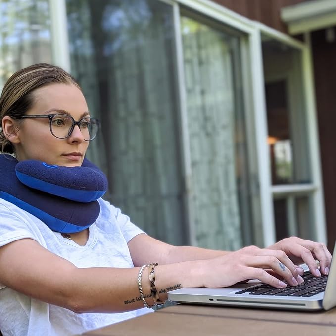 BCOZZY Travel Neck Pillow for Airplane– Patented Double Support for Head - Image 8