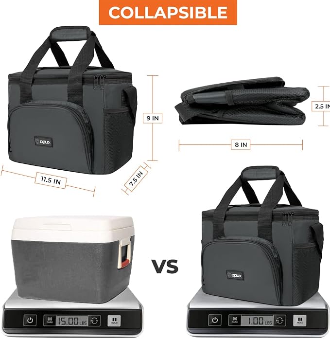 OPUX Soft Cooler Bag, Insulated Collapsible Soft Sided Cooler Lunch Cooler Bag - Image 4