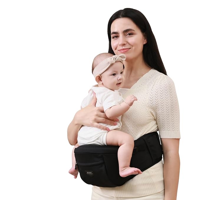Sunveno Hip Baby Carrier with Seat, Ergonomic Baby Hip Carrier, Front-Facing - Image 11