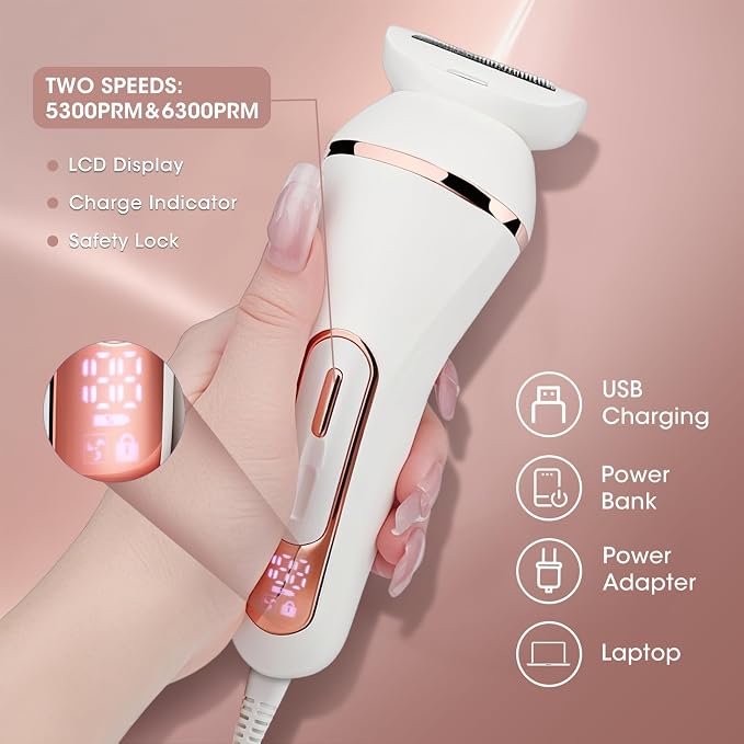 Electric Shavers for Women, 4 in 1 Hair Removal Kit - Image 6